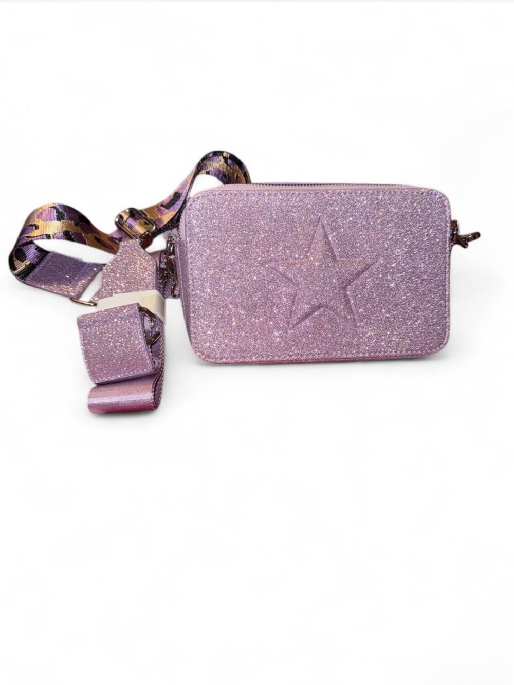 Sparkle Star Crossbody Bag - Purple Glitter